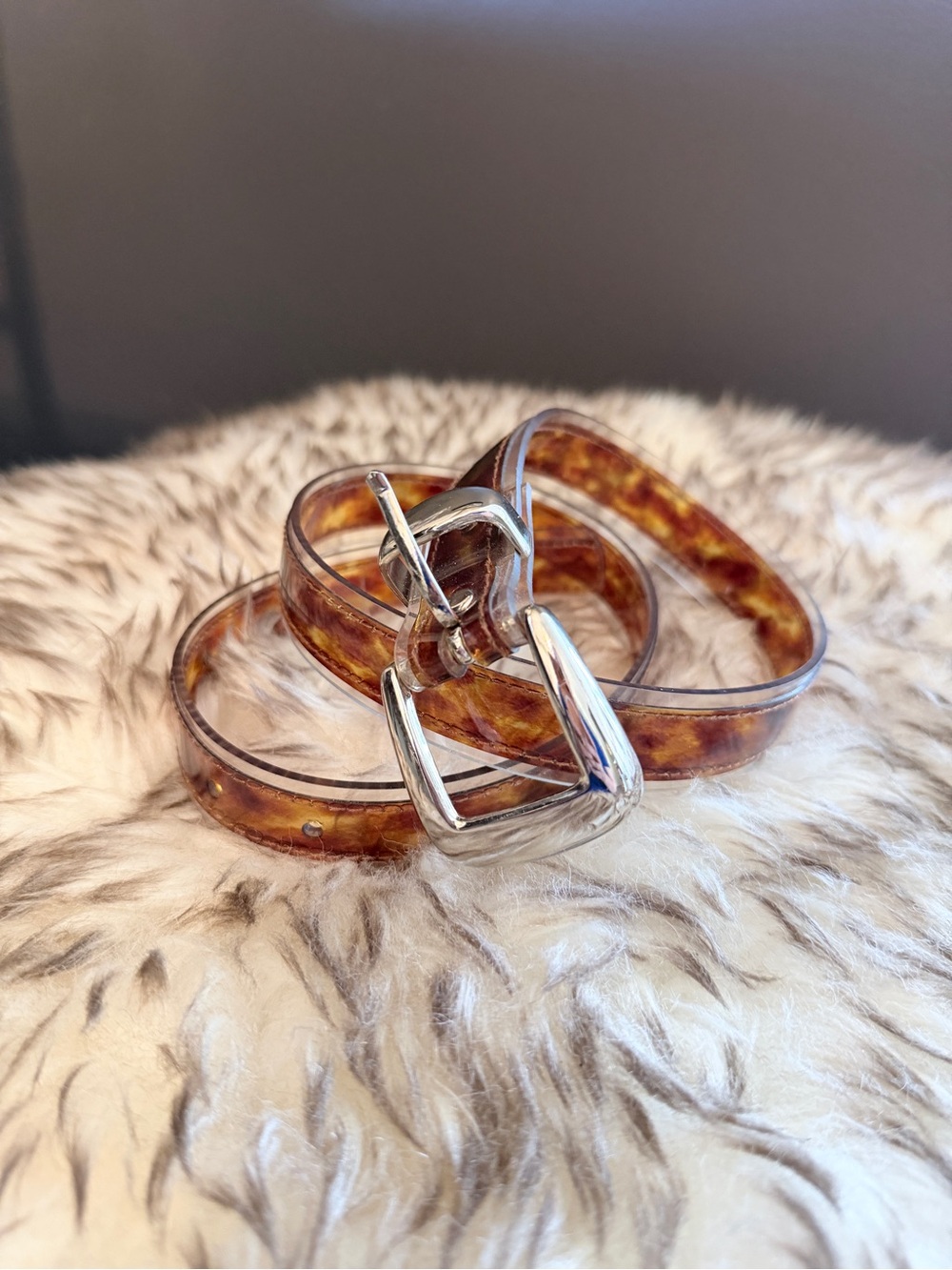Tortoiseshell Pattern Clear Women’s Belt - Brown 🐢